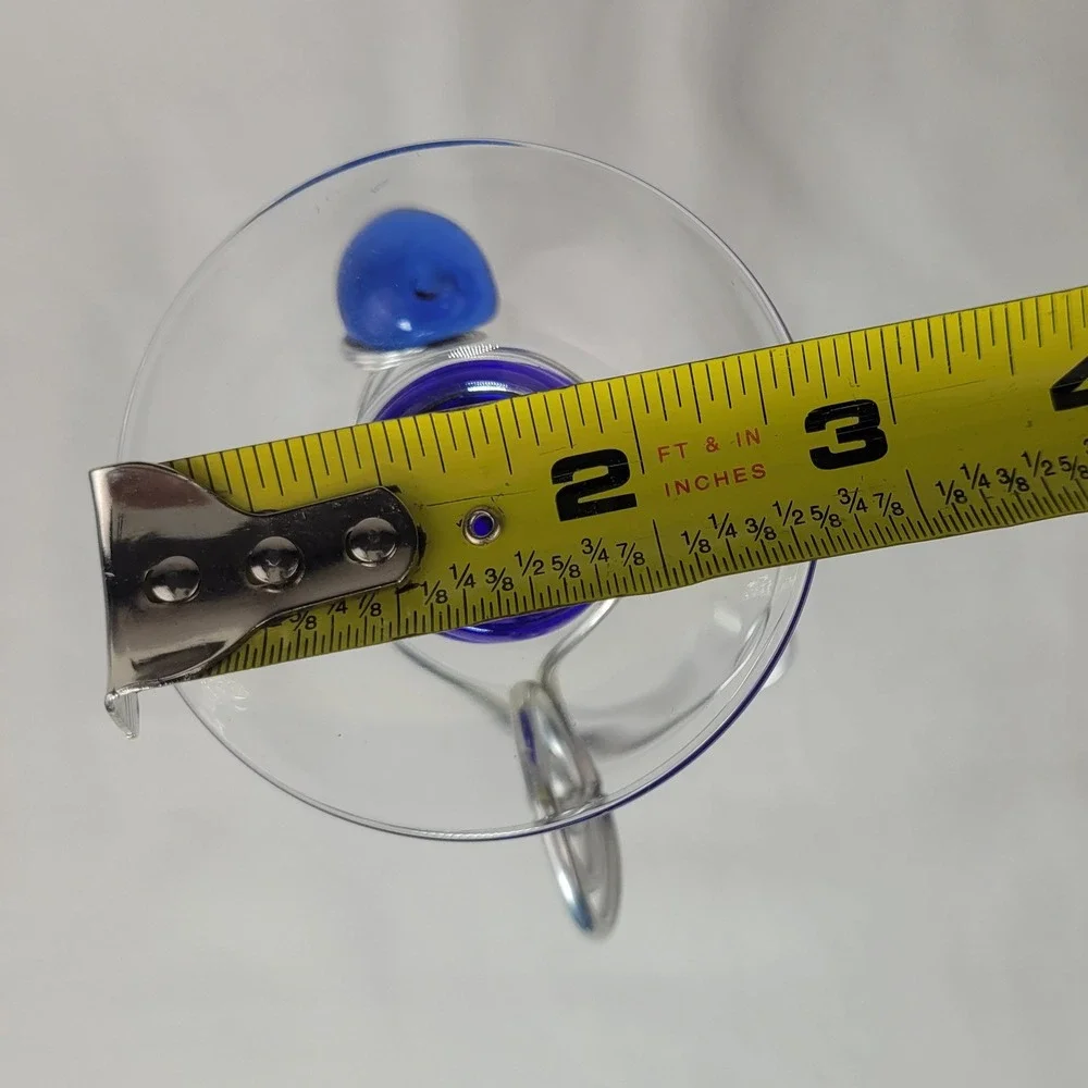 Art Glass Vase Cobalt Blue Twisted Stem Silver Wire Wrap Spiral